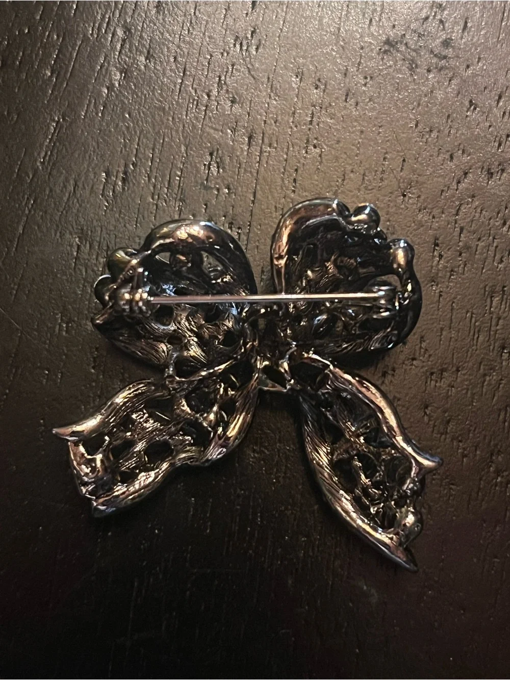 Crystal Bow Pin Brooch